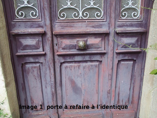 Porte d'entrée bois naturel